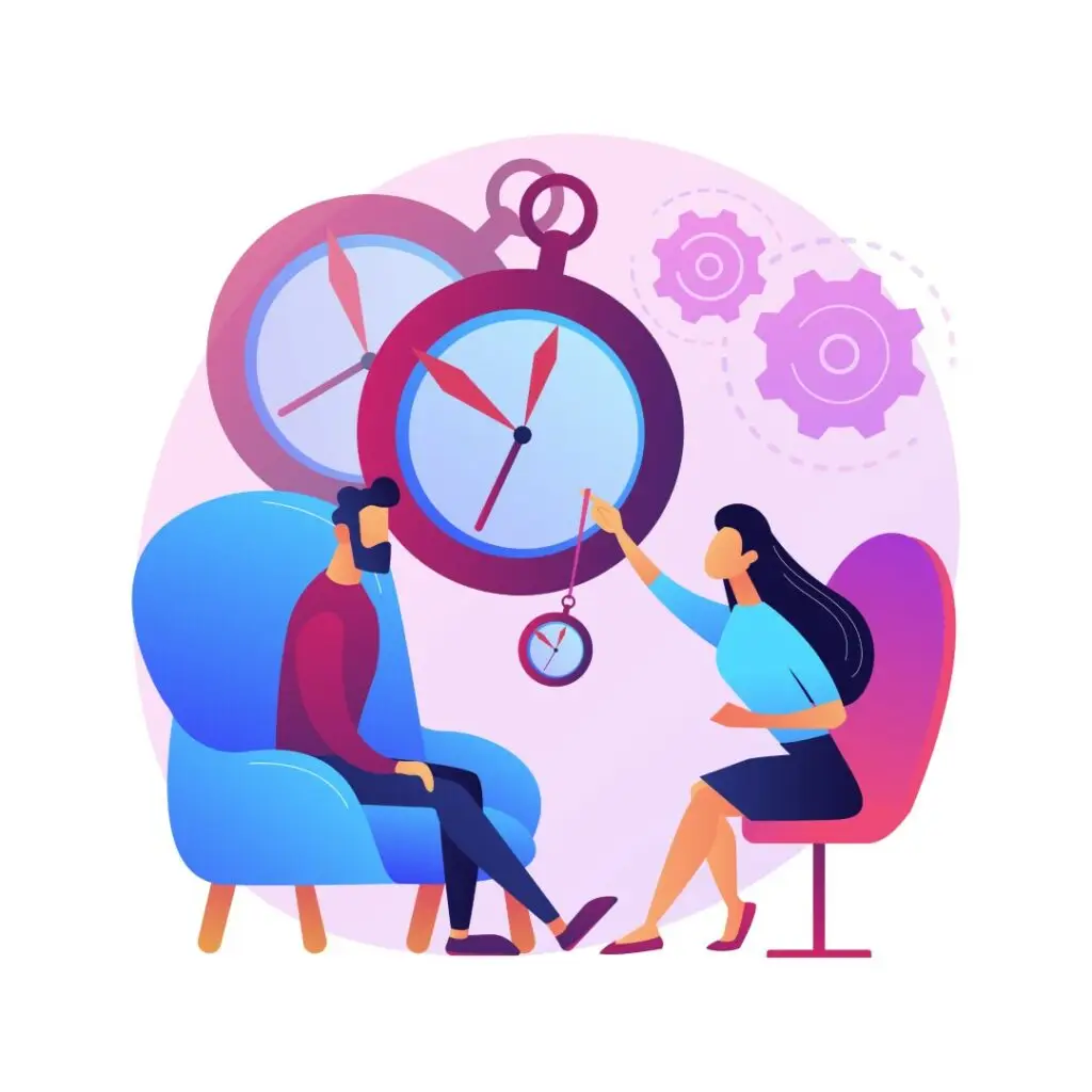 Illustration of Female Counsellor and Client Time based counselling