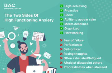 Illustration of showing 2 sides of High Functioning Anxiety